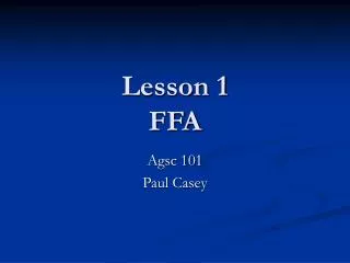 Lesson 1 FFA