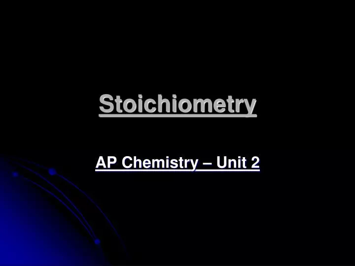 stoichiometry