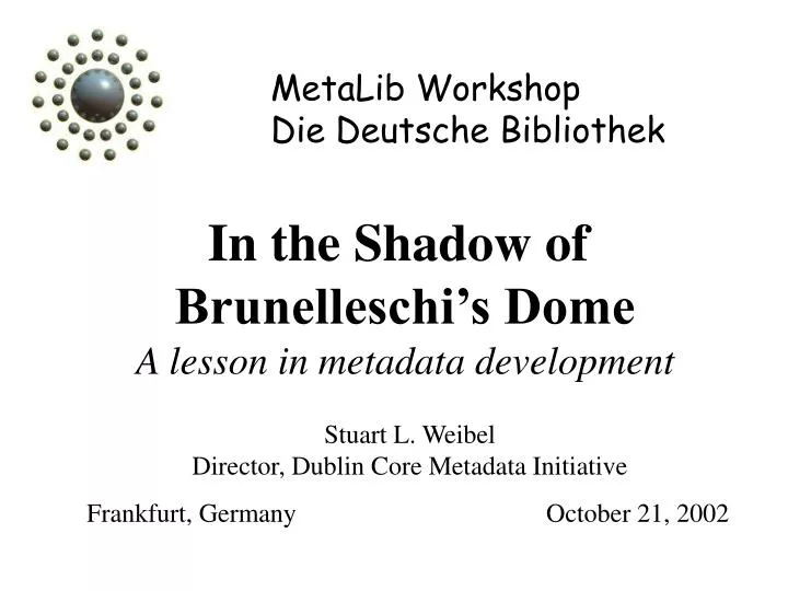 metalib workshop die deutsche bibliothek