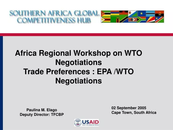 africa regional workshop on wto negotiations trade preferences epa wto negotiations
