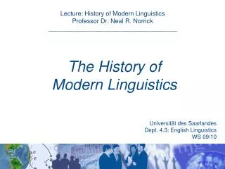 The History of Modern Linguistics