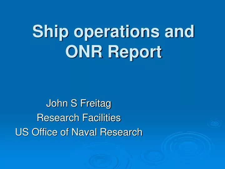 john s freitag research facilities us office of naval research