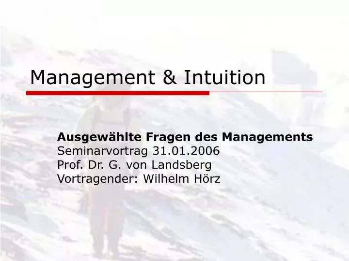 management intuition