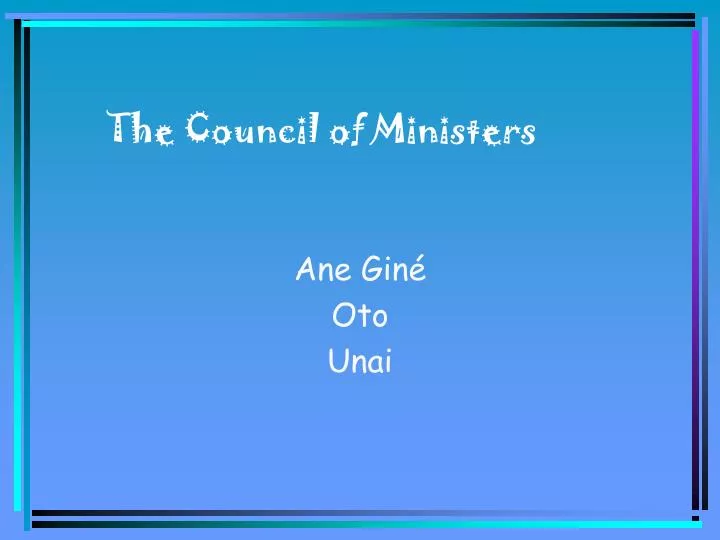 the council of ministers