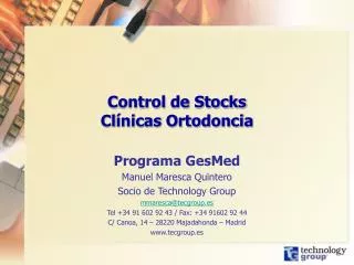 control de stocks cl nicas ortodoncia