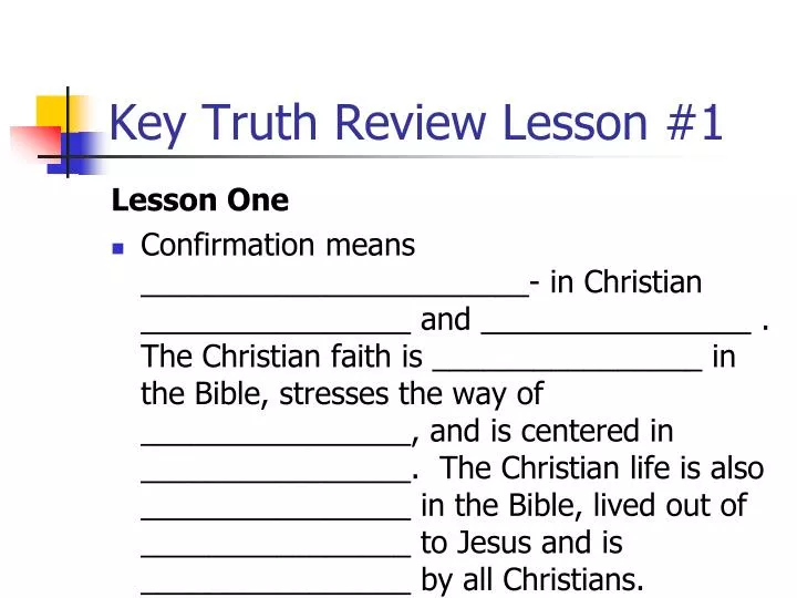 key truth review lesson 1