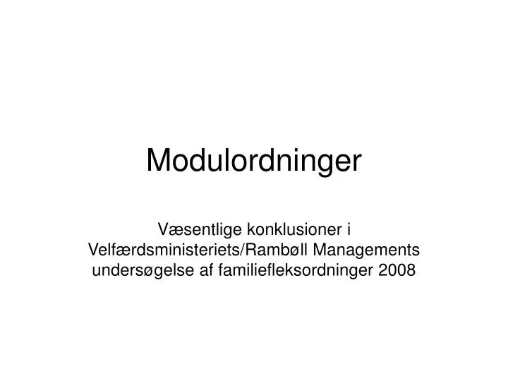 modulordninger