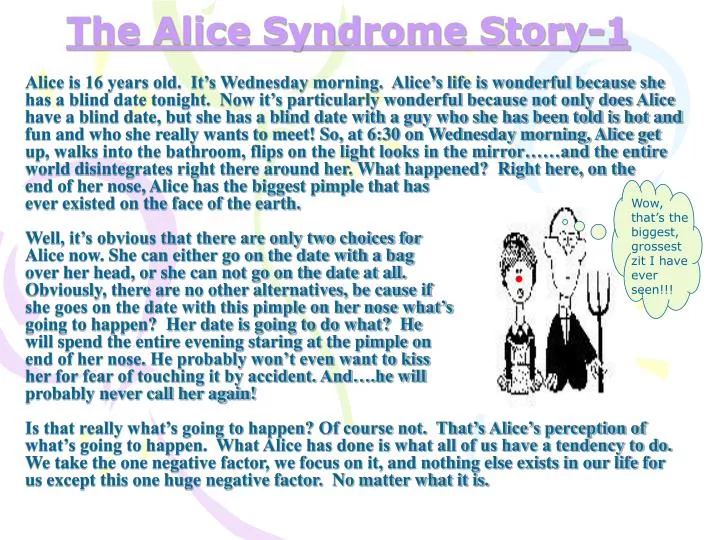 the alice syndrome story 1
