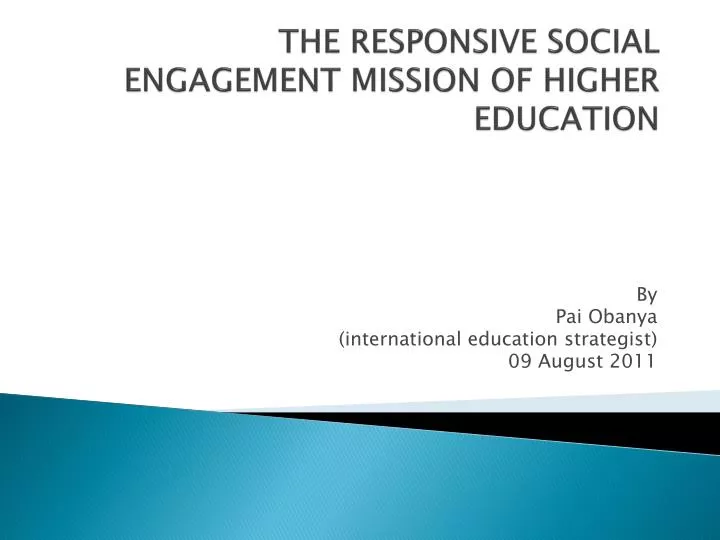 the responsive social engagement mission of higher education