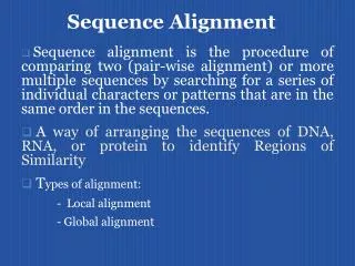 Sequence Alignment