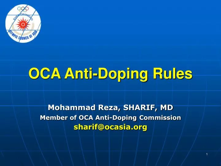 oca anti doping rules