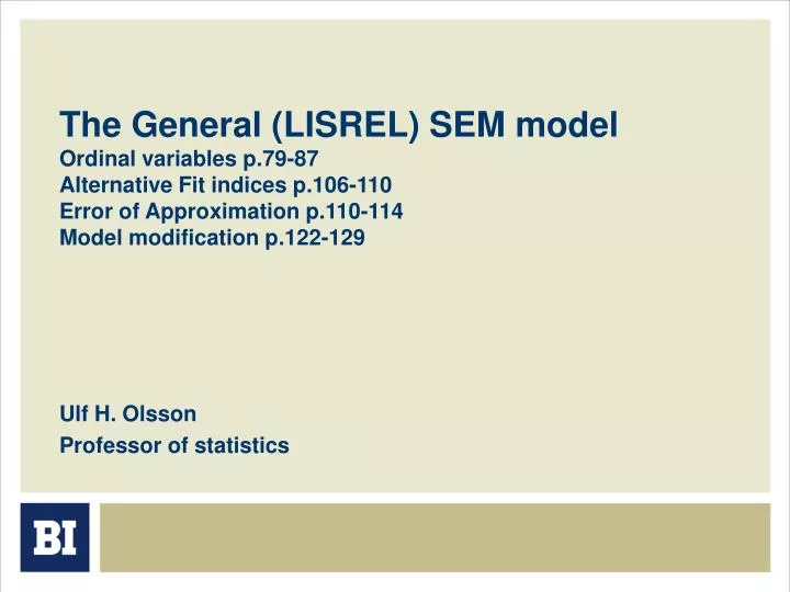 ulf h olsson professor of statistics