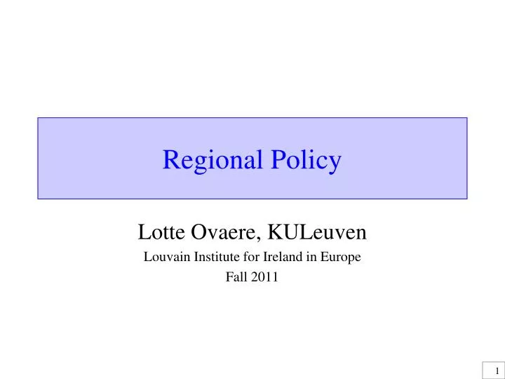 regional policy