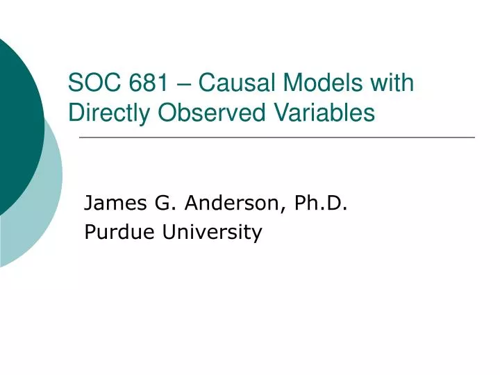 soc 681 causal models with directly observed variables