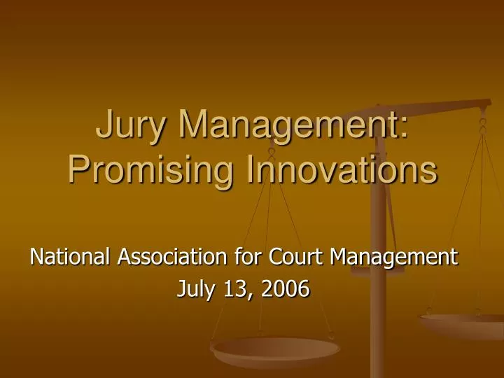 jury management promising innovations