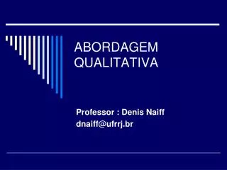 abordagem qualitativa