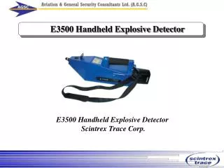 E3500 Handheld Explosive Detector