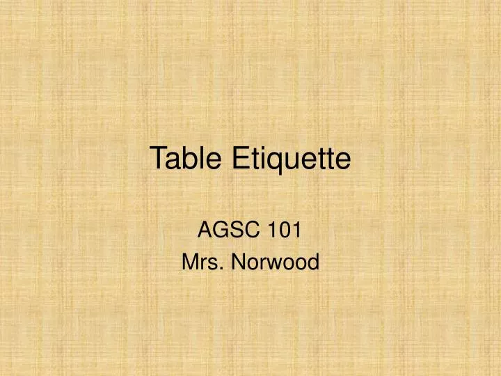 table etiquette