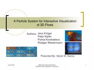 A Particle System for Interactive Visualization of 3D Flows