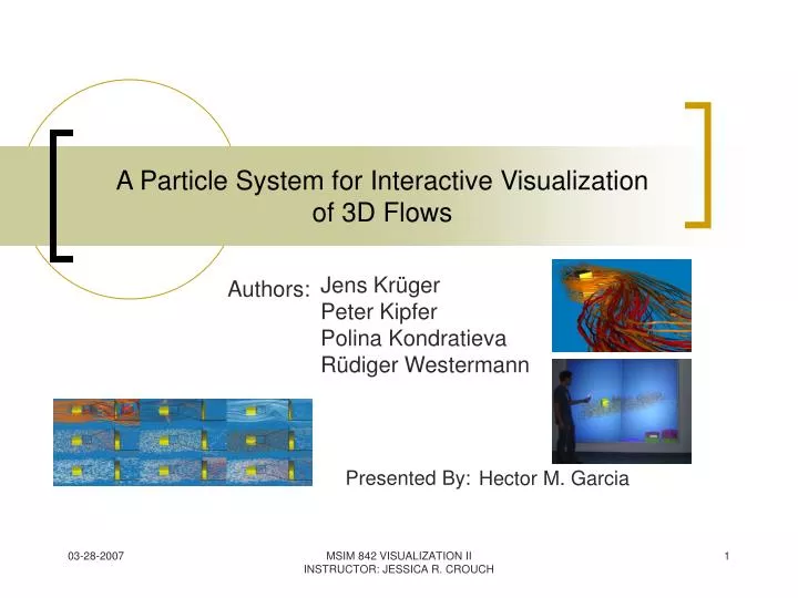 a particle system for interactive visualization of 3d flows