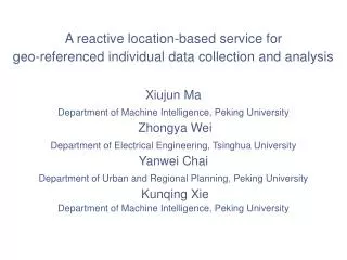 A reactive location-based service for geo-referenced individual data collection and analysis
