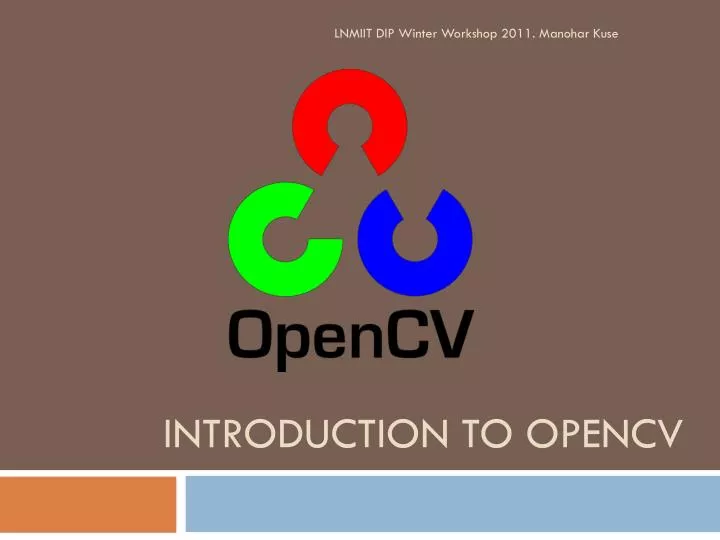 introduction to opencv