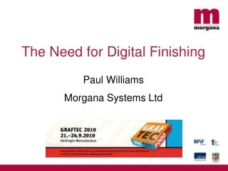 The Need for Digital Finishing