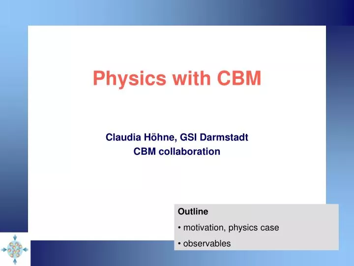 physics with cbm