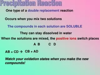 Precipitation Reaction