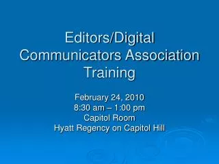 Editors/Digital Communicators Association Training