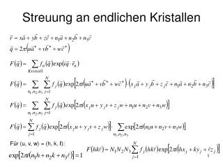 streuung an endlichen kristallen