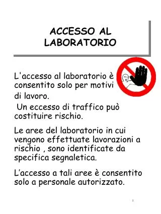 accesso al laboratorio