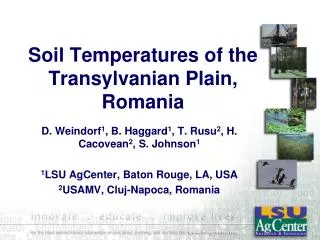 Soil Temperatures of the Transylvanian Plain, Romania