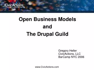 Open Business Models and The Drupal Guild