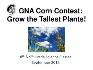 GNA Corn Contest: Grow the Tallest Plants!