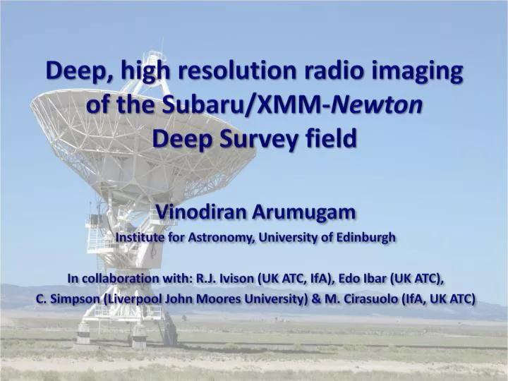 deep high resolution radio imaging of the subaru xmm newton deep survey field