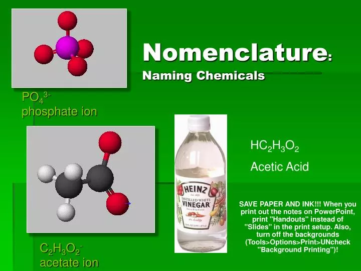 nomenclature naming chemicals