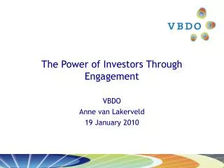 The Power of Investors Through Engagement