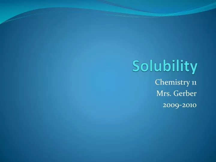 solubility