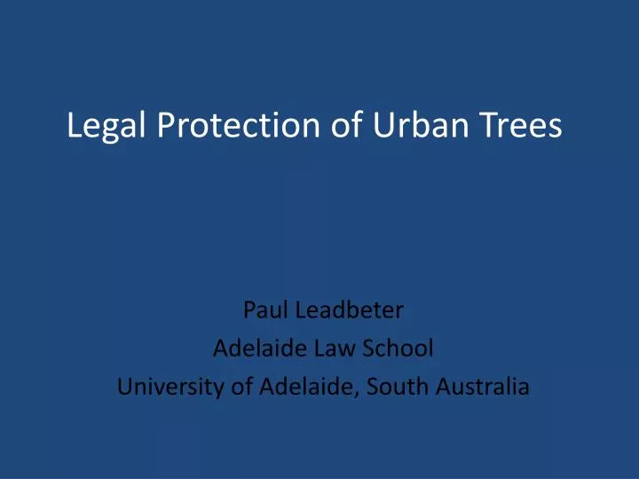 legal protection of urban trees