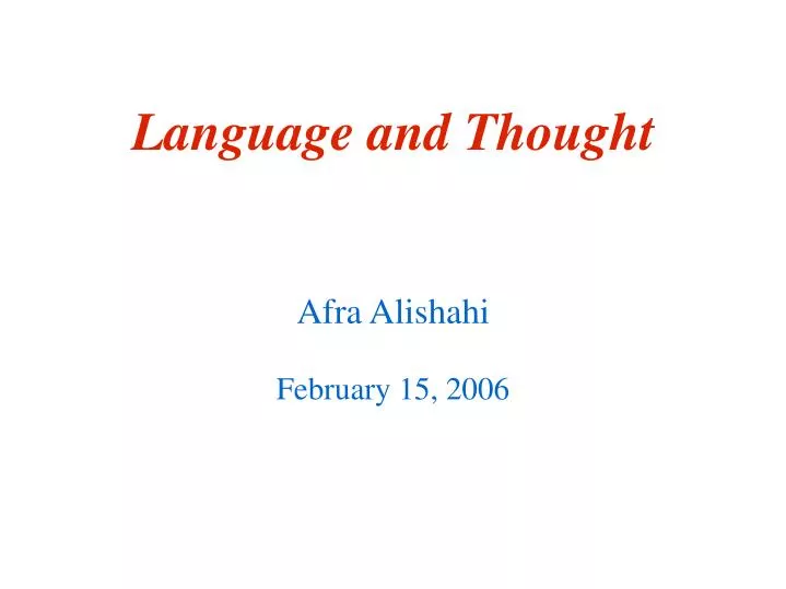 afra alishahi february 15 2006