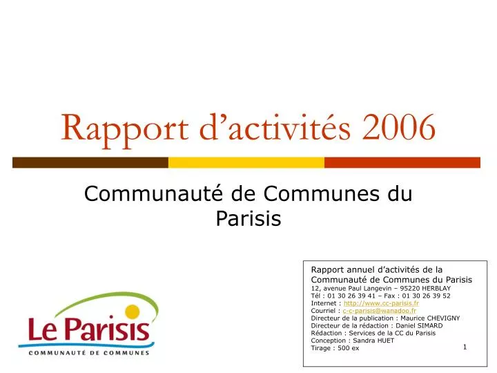 rapport d activit s 2006
