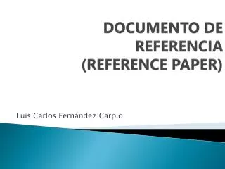 documento de referencia reference paper