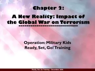 Chapter 2: A New Reality: Impact of the Global War on Terrorism
