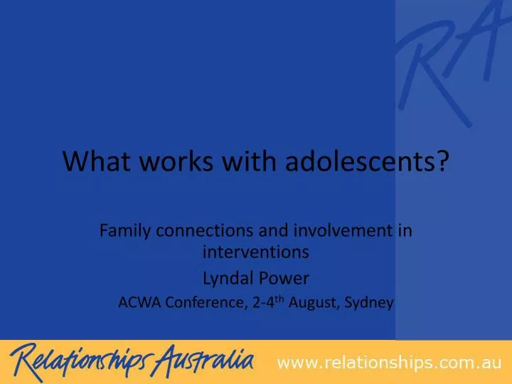 what works with adolescents