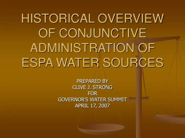 historical overview of conjunctive administration of espa water sources
