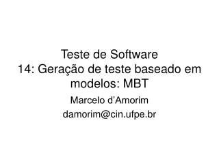 teste de software 14 gera o de teste baseado em modelos mbt