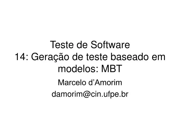 teste de software 14 gera o de teste baseado em modelos mbt