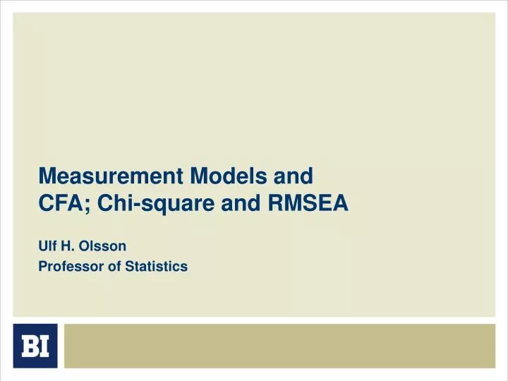 measurement models and cfa chi square and rmsea