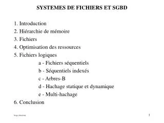 systemes de fichiers et sgbd